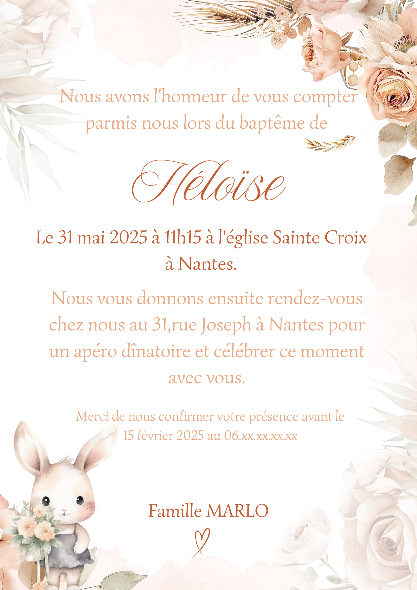 Faire part baptême fille " la petite souris "