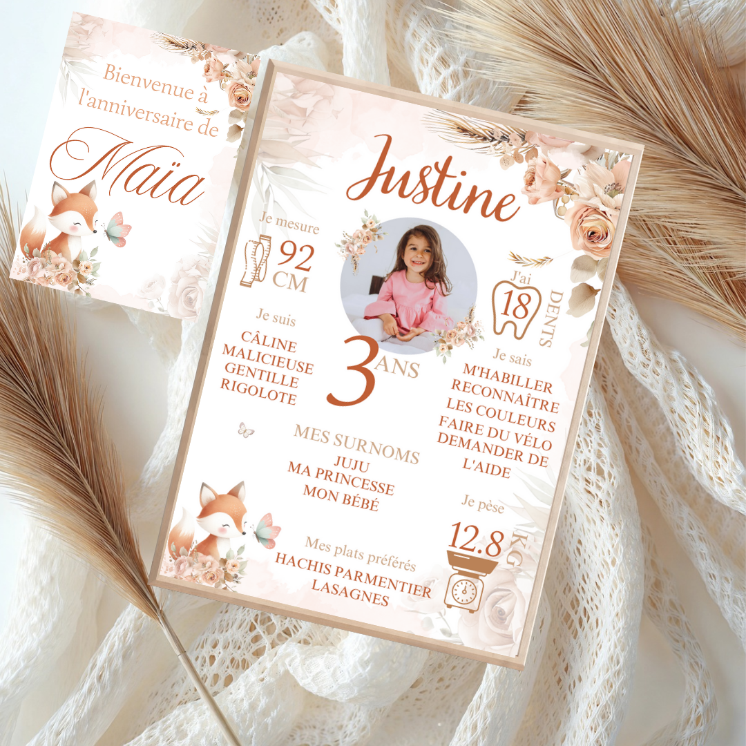 Pack anniversaire biche et roses
