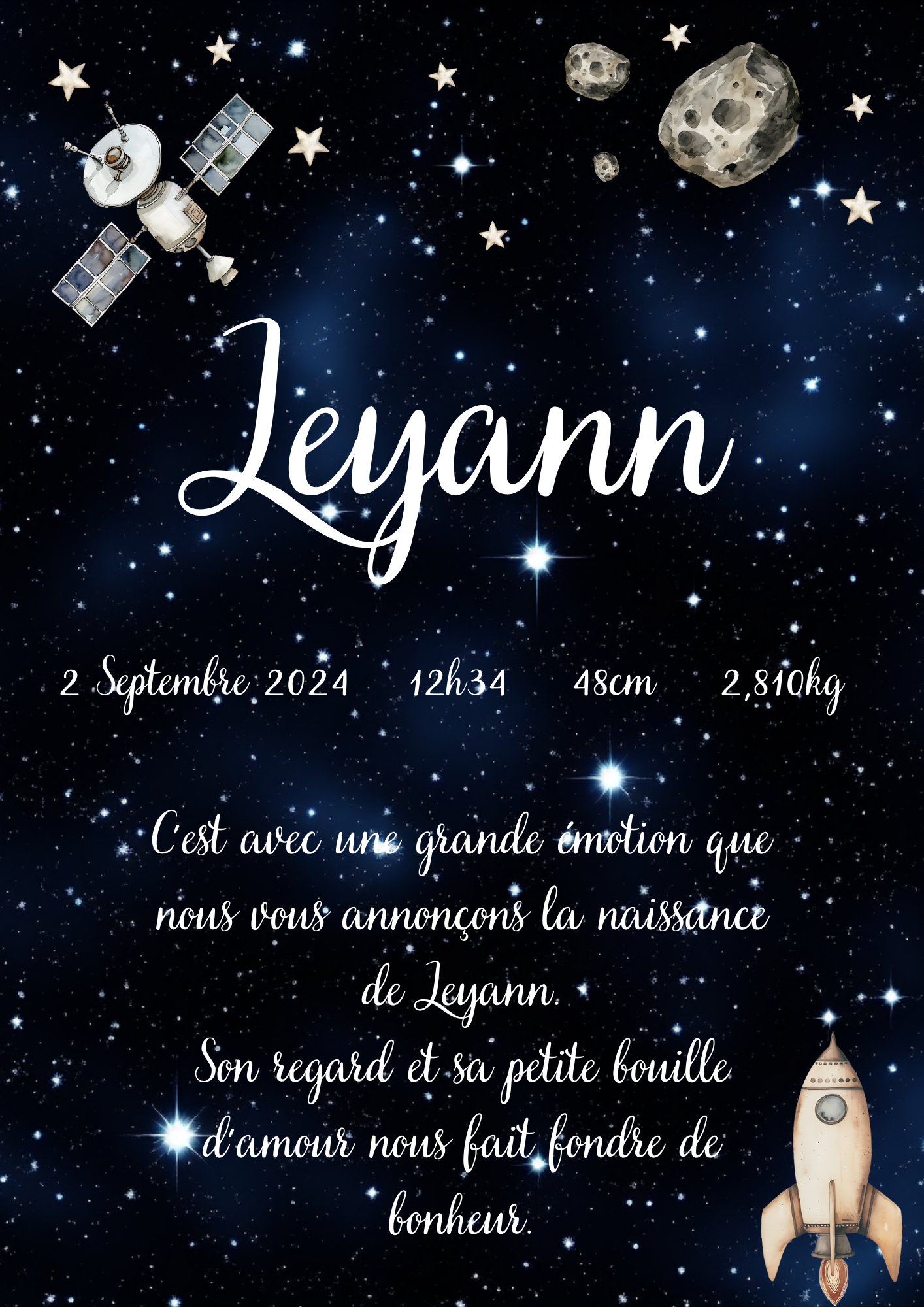 Faire part naissance garçon " astronaute "