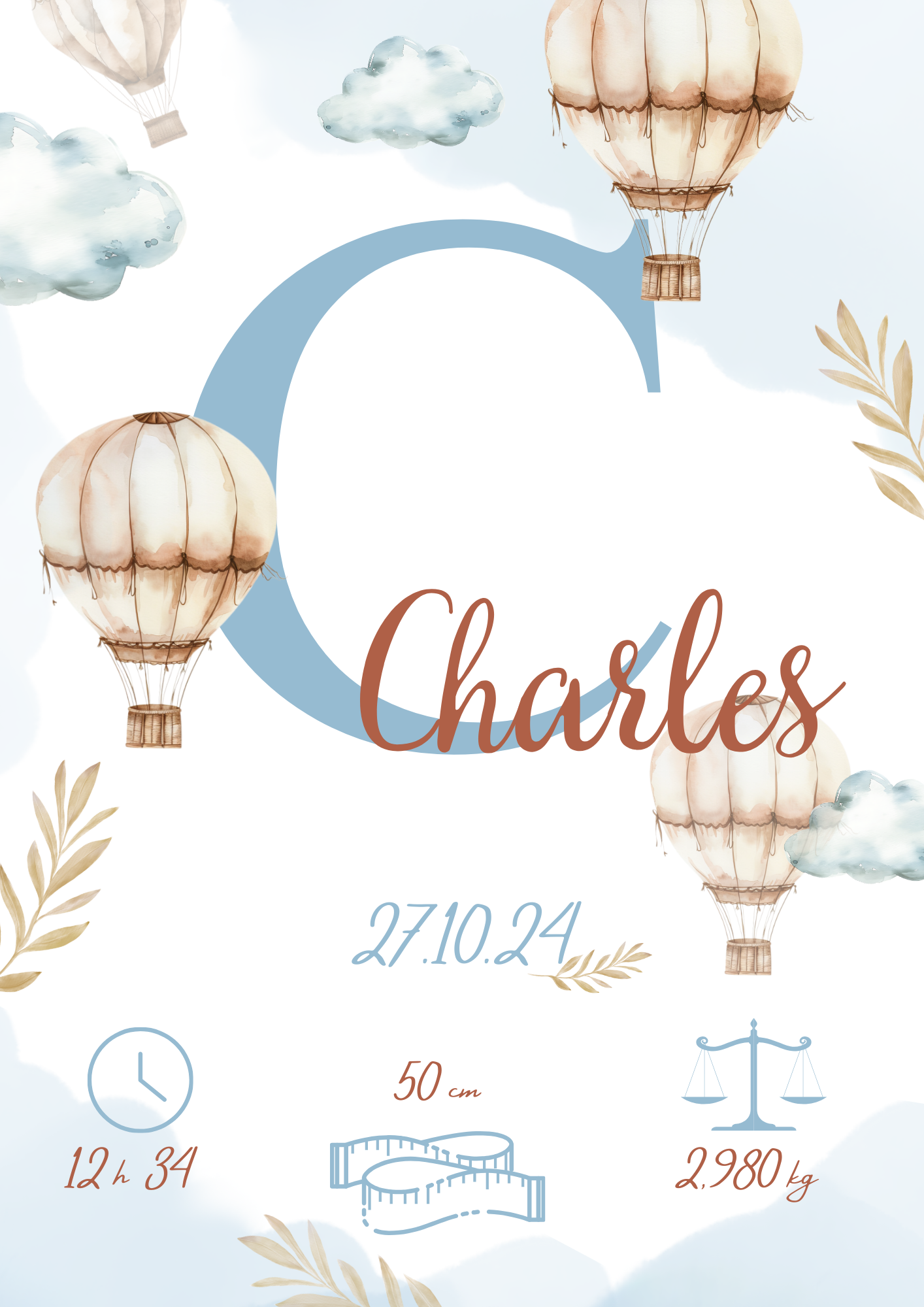Affiche personnalisée " dans les airs "