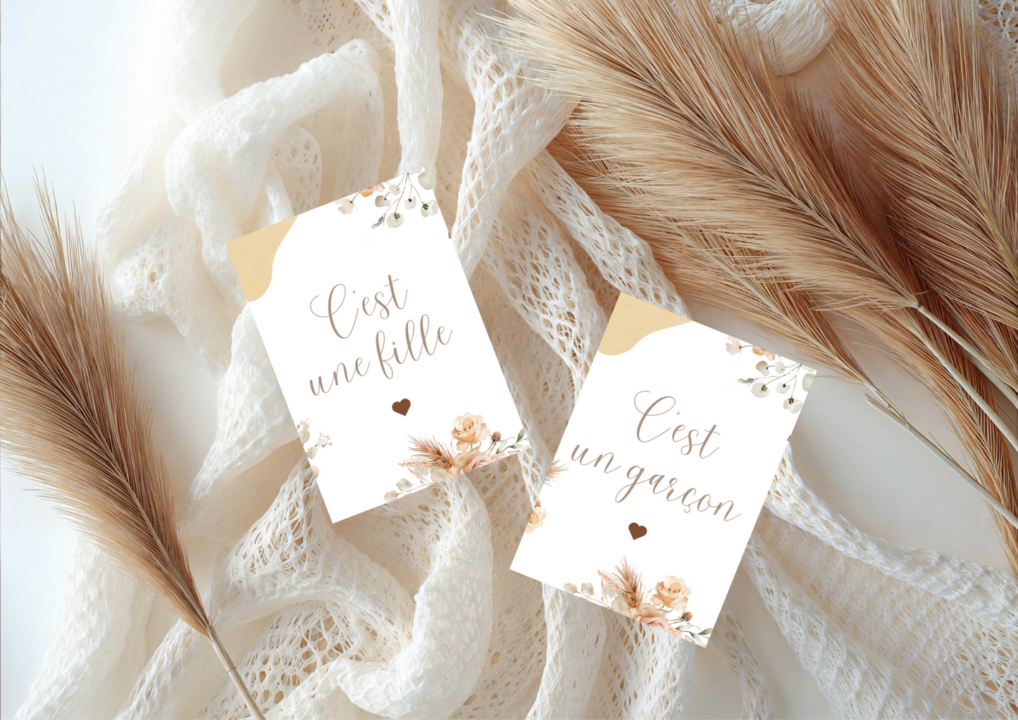 Cartes étapes de grossesse boho, champêtre