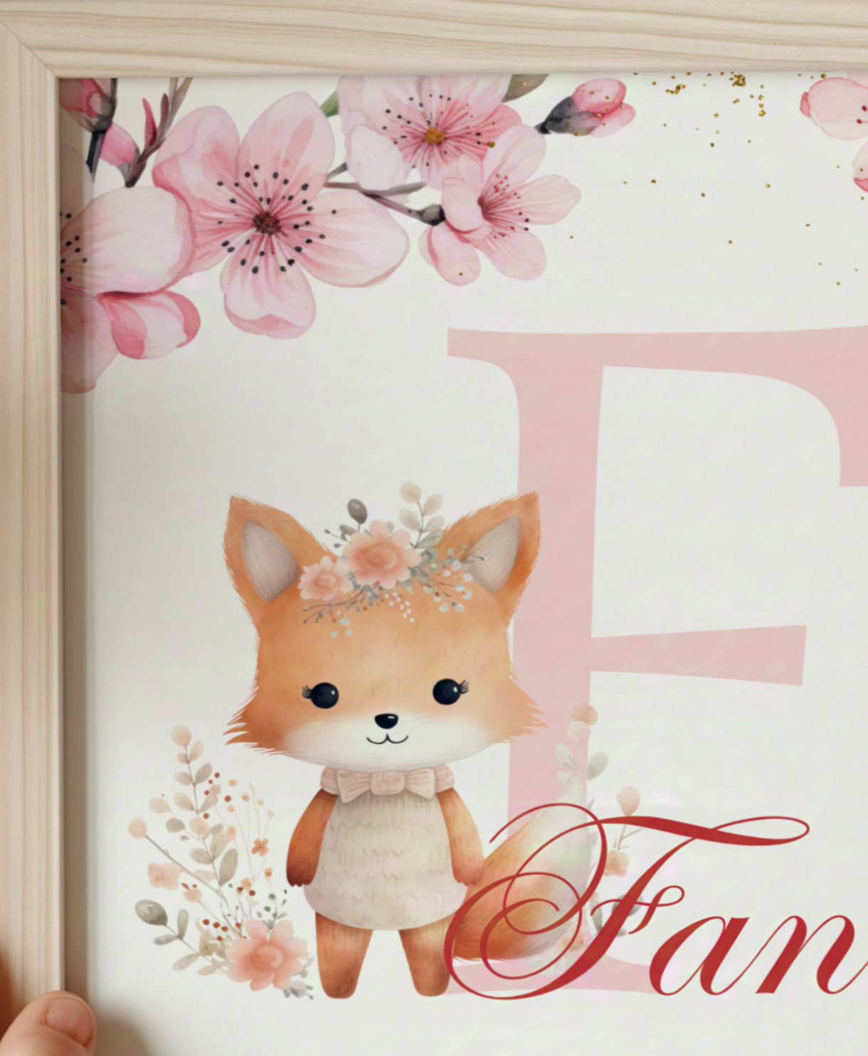 Affiche personnalisée, fleurs de cerisiers et animaux