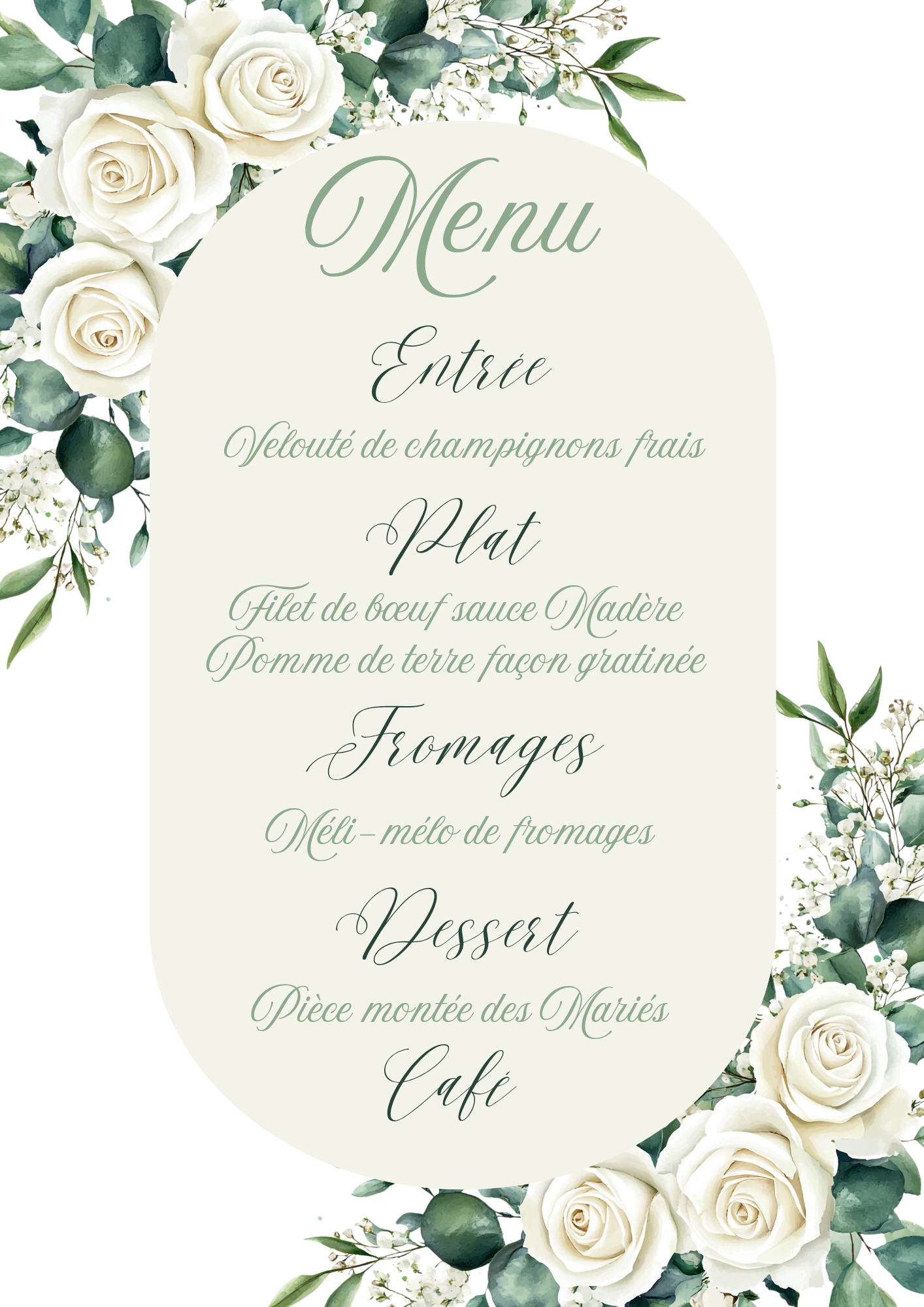Mariage roses blanches