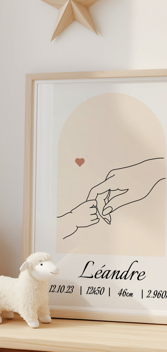 Affiche Déco Maternité Line Art – Portrait Maman et Bébé Personnalisé