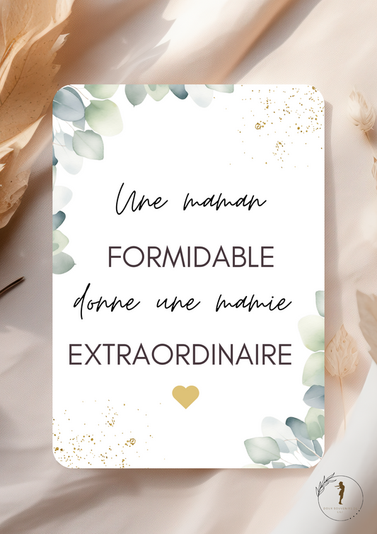 Carte annonce de grossesse, mamie.