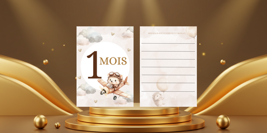Cartes étapes bébé de 1 mois à 1 an " thème hérisson"