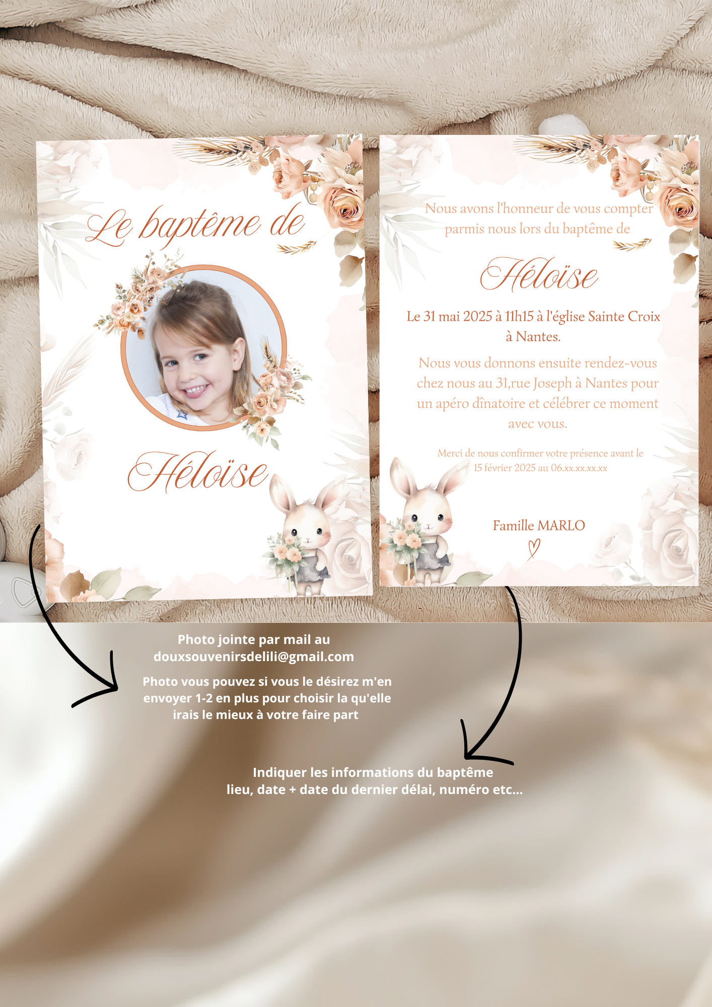 Faire part baptême fille " la petite souris "