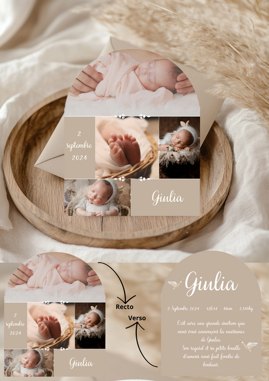 Faire part naissance fille " arche "