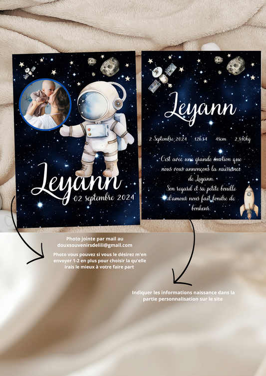Faire part naissance garçon " astronaute "