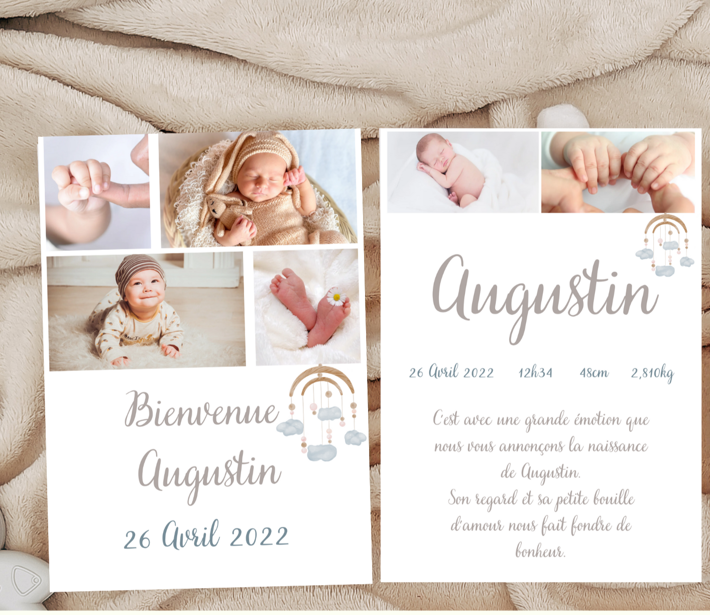 Faire part naissance garçon " doux rêves "