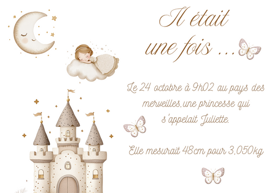 Faire part naissance " au pays des merveilles "