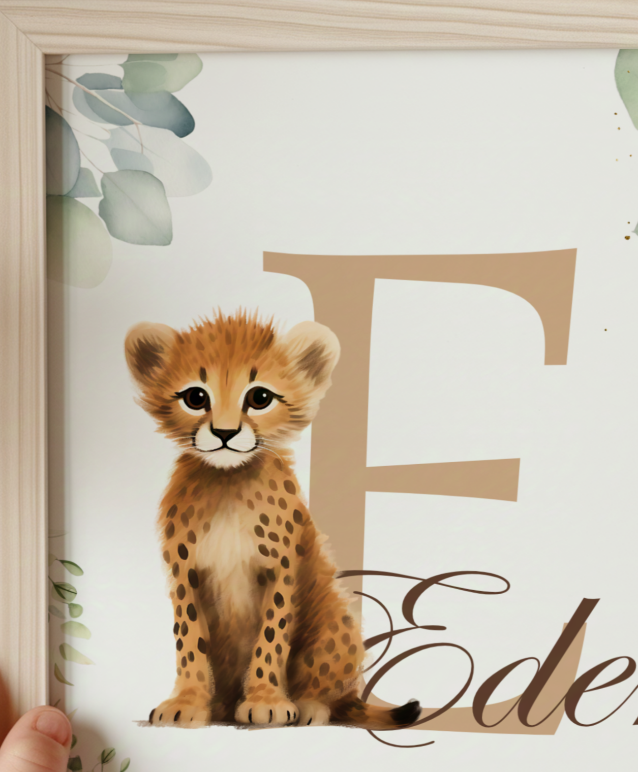 Affiche personnalisée, eucalyptus et guépard