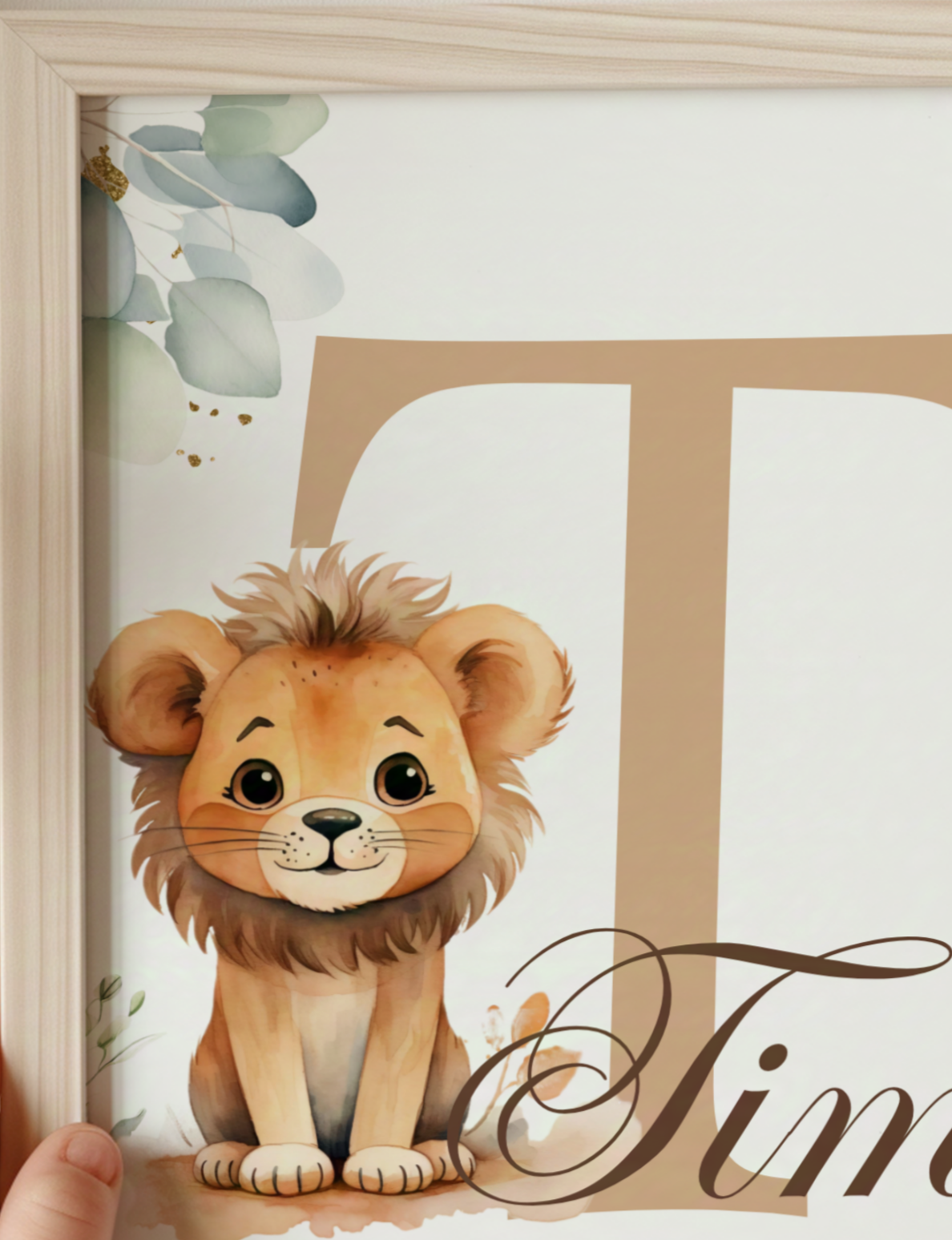 Affiche personnalisée, eucalyptus et lion