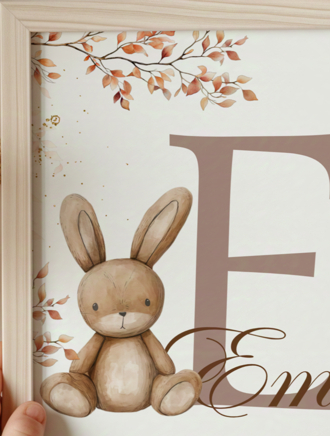 Affiche personnalisée, thème nature et lapin