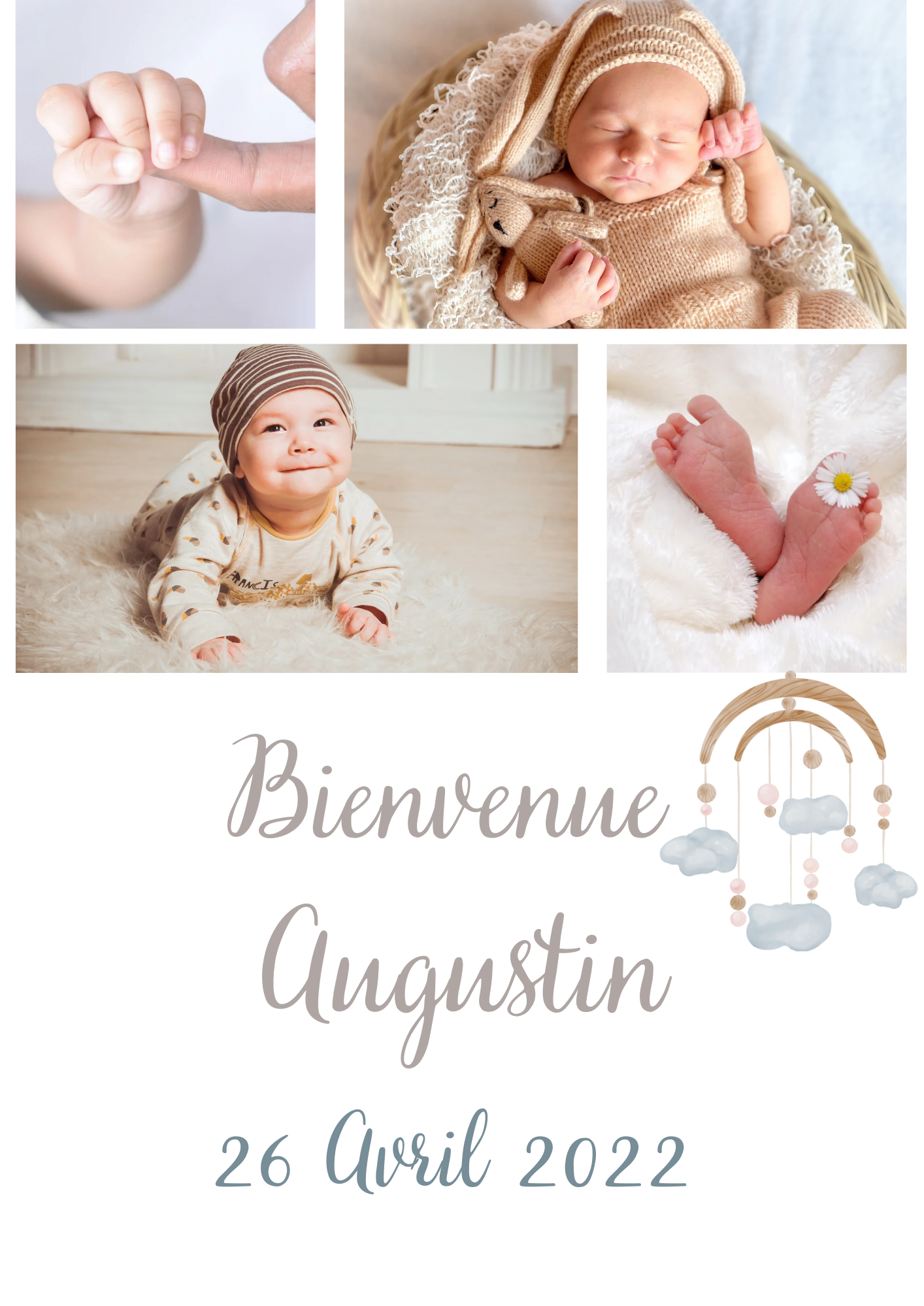Faire part naissance garçon " doux rêves "