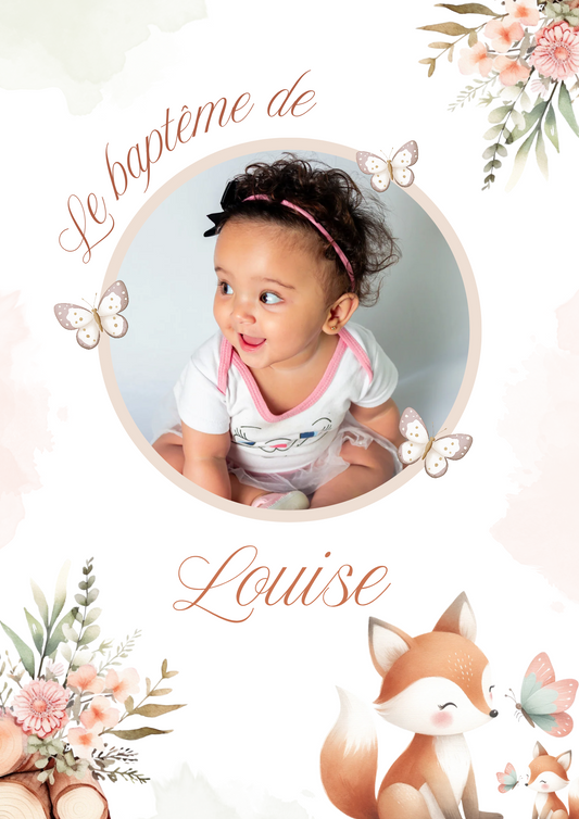 Faire-part baptême " florale "