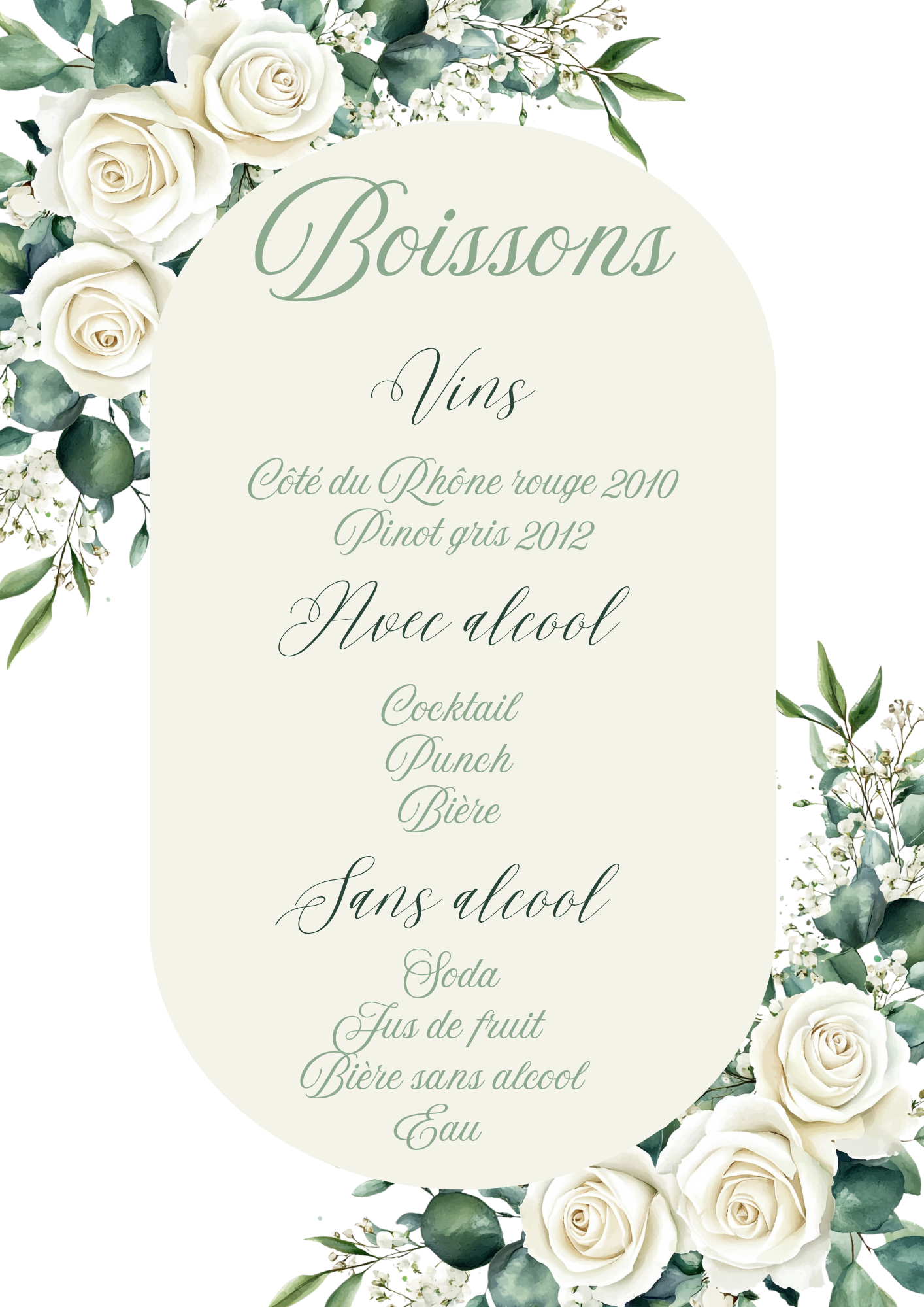 Mariage roses blanches