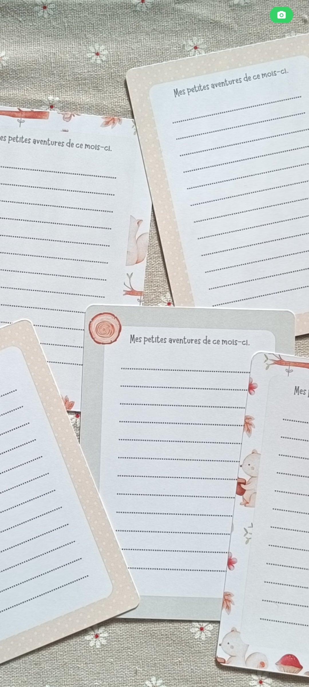 Cartes étapes " animaux de la forêt "