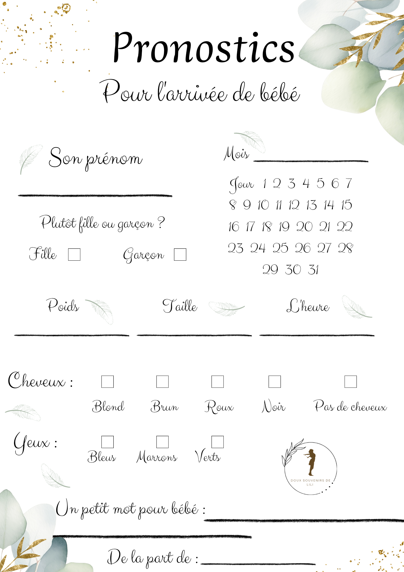 Cartes pronostics bébé