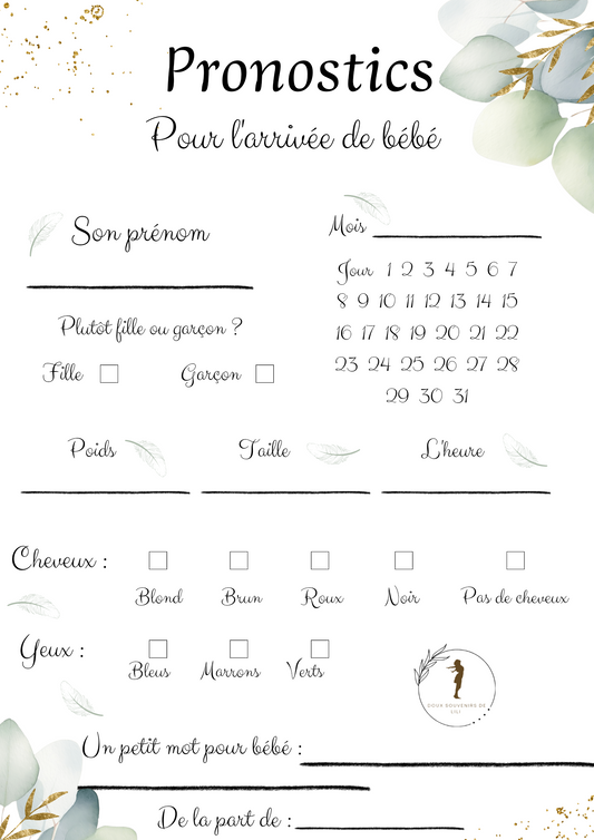 Cartes pronostics bébé