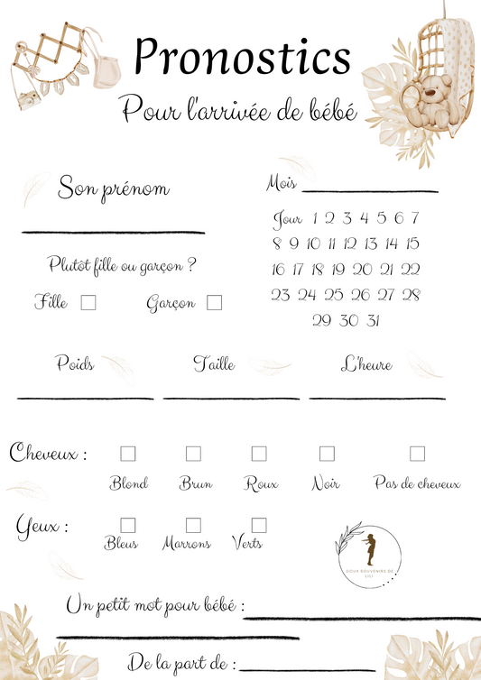 Cartes pronostics bébé