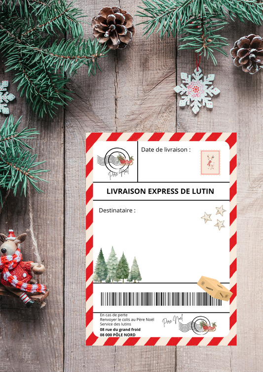Bordereau du père noël papeterie pour le lutin farceur