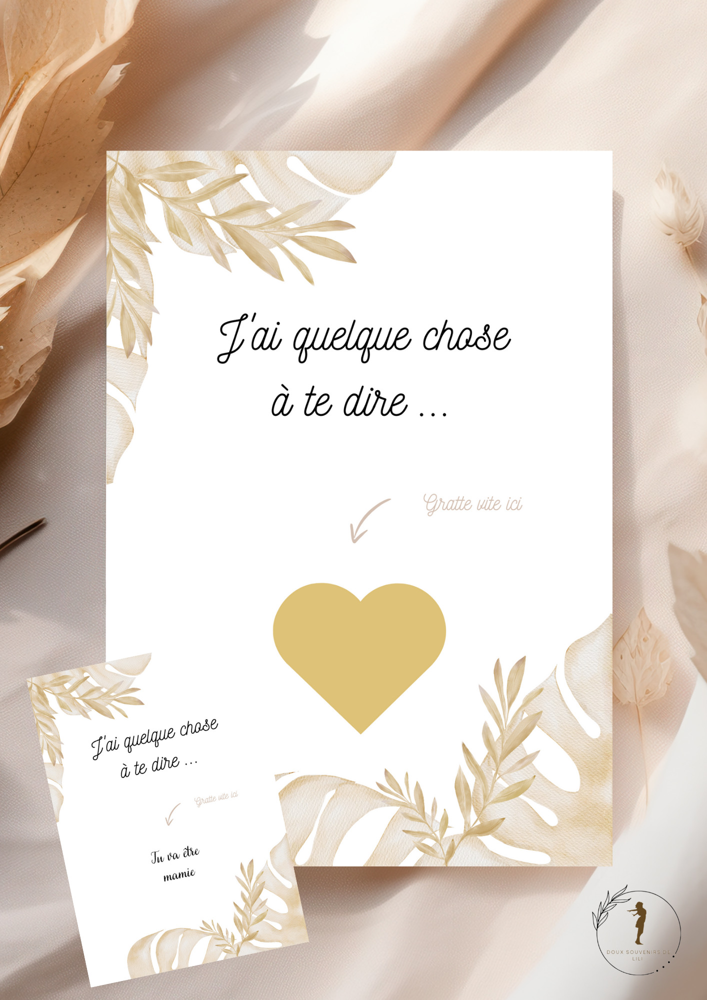 Carte annonce avec message personnalisé au choix style boho.