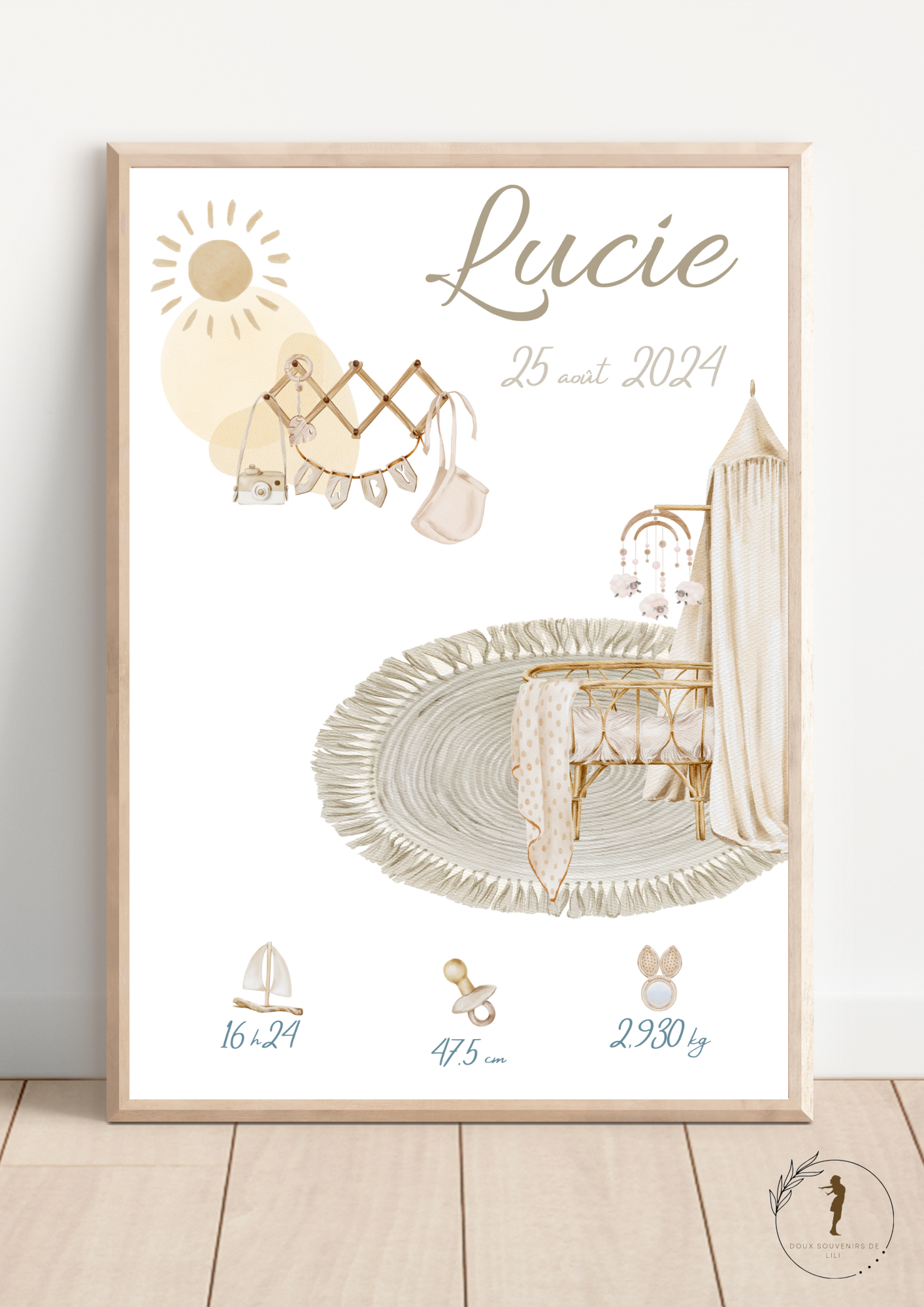 Affiche personnalisée, thème boho