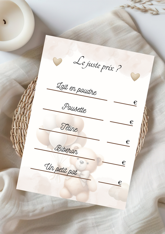 Pack baby shower ourson