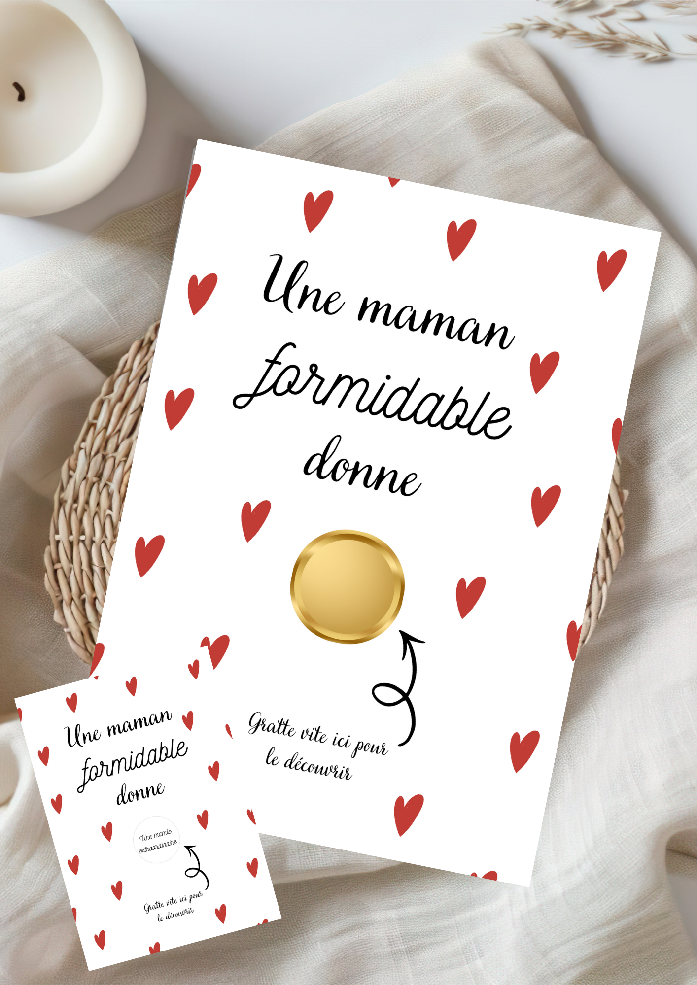 Carte annonce avec message personnalisé au choix.