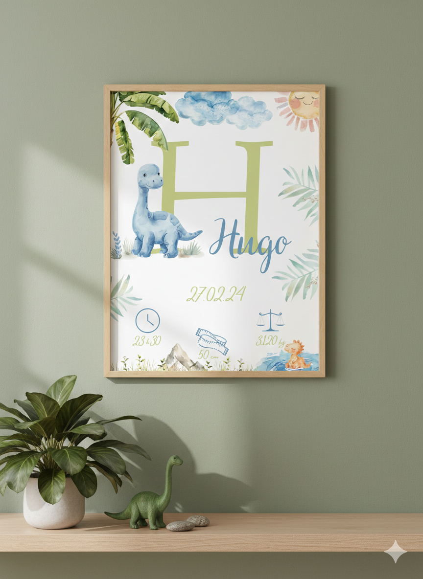 Affiche personnalisée, les dinos