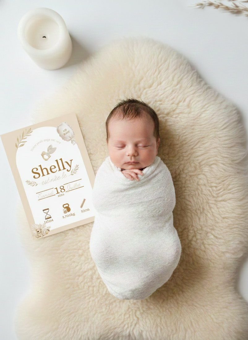 Annoncez la naissance de votre trésor avec tendresse : Faire-part boho, champêtre