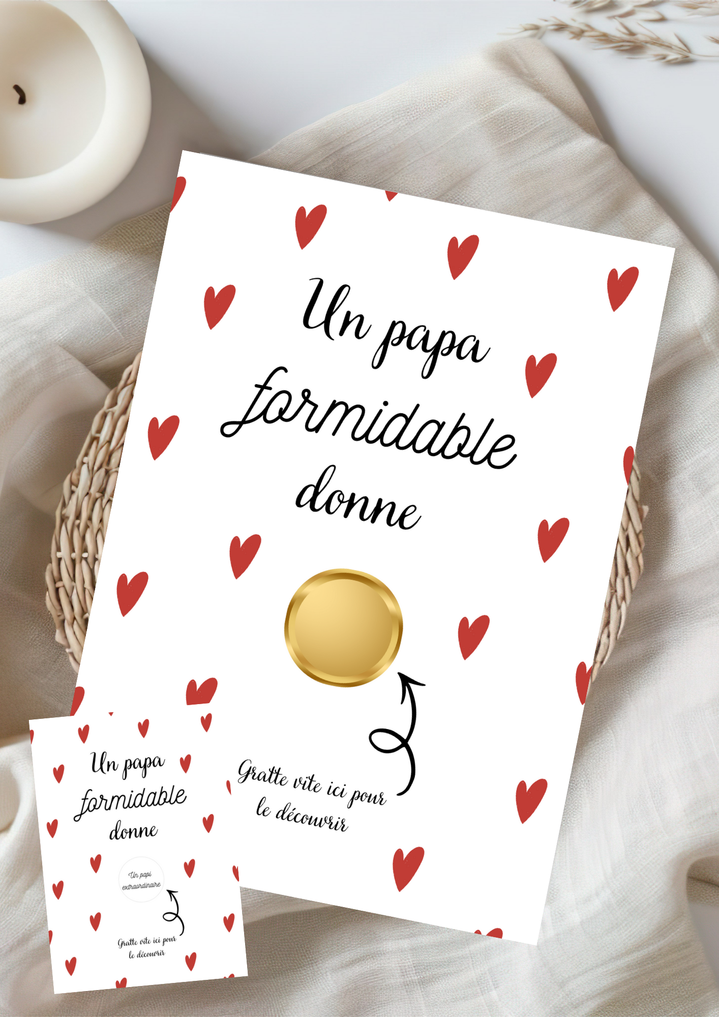 Carte annonce avec message personnalisé au choix.